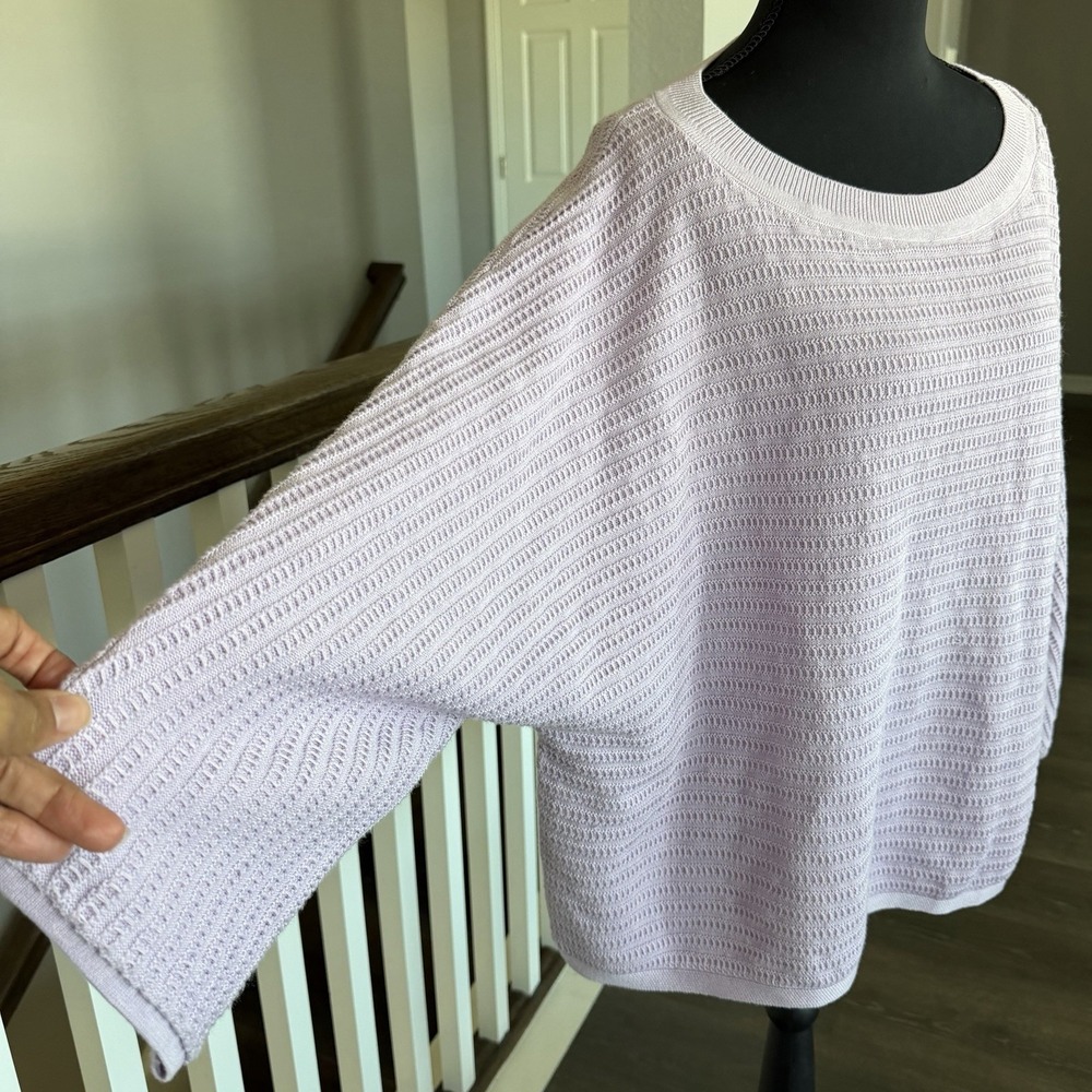 Poetry NWT Lavender 100% Organic Cotton Sweater Sz 18 Coastal Boho Minimalist - Picture 2 of 10
